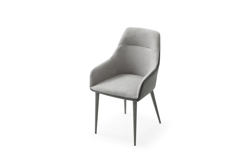 9087 Table Dark Grey With 1254 Chairs And Vulcano Buffet/Mirror Set - p14484