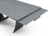 9087 Table Dark Grey With 1254 Chairs And Vulcano Buffet/Mirror Set - p14484