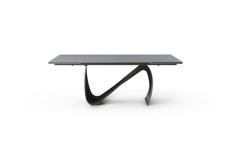 9087 Table Dark Grey With 1254 Chairs And Vulcano Buffet/Mirror Set - p14484