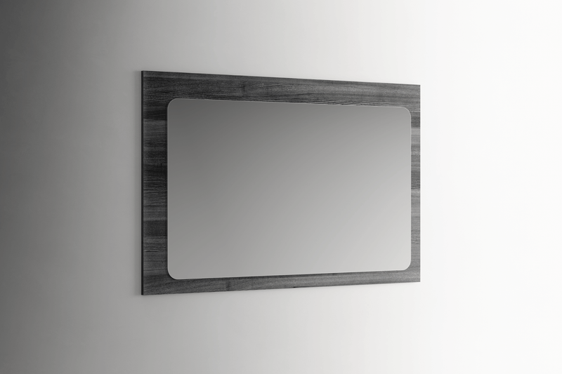 9087 Table Dark Grey With 1254 Chairs And Vulcano Buffet/Mirror Set - p14484