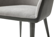 9087 Table Dark Grey With 1254 Chairs Set - Gate FurnitureDining Room Set