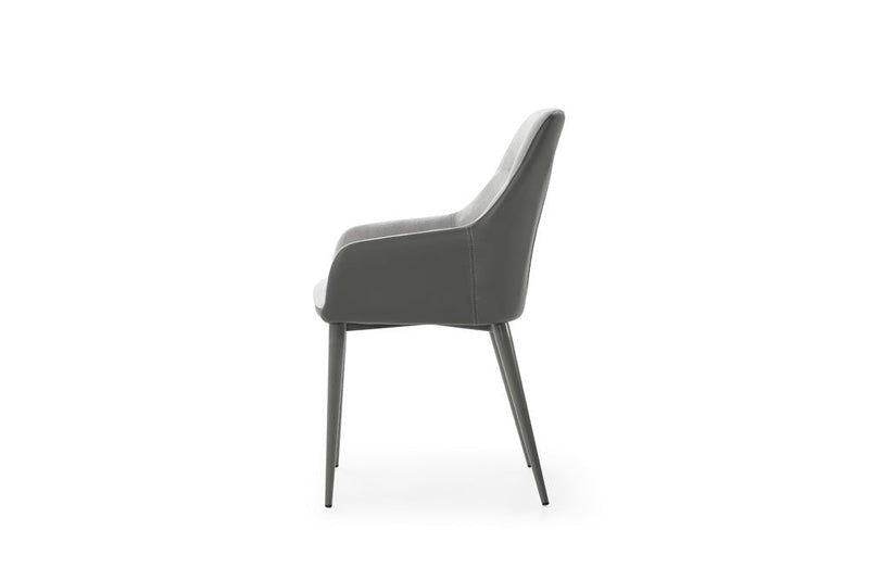 9087 Table Dark Grey With 1254 Chairs Set - Gate FurnitureDining Room Set