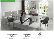 9087 Table Dark grey with 1254 chairs SET - p12871