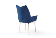 9087 Table White with 1218 swivel blue chair SET - p12872