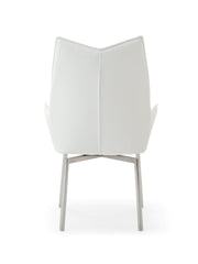 9087 Table White With 1218 Swivel White Chair Set - Gate FurnitureDining Room Set
