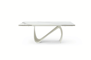 9087 Table White With 1218 Swivel White Chair Set - Gate Furniture