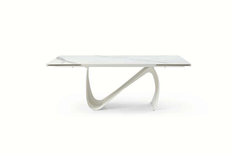9087 Table White With 1218 Swivel White Chair Set - Gate Furniture