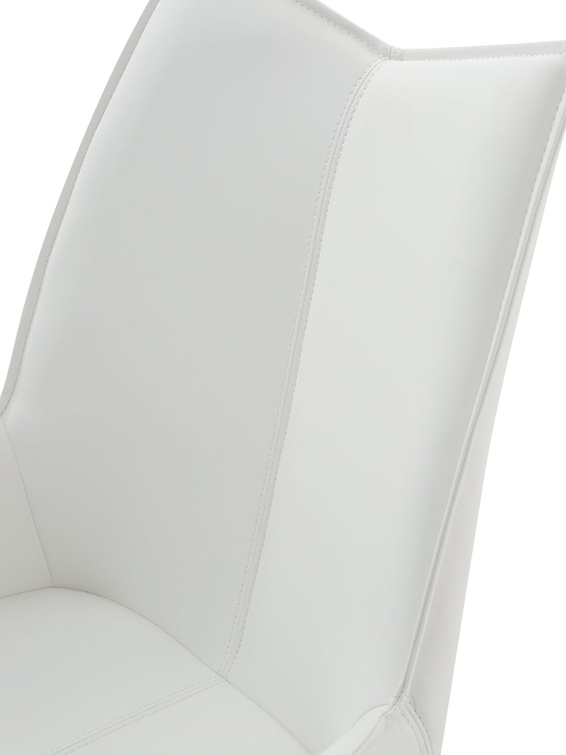 9087 Table White with 1218 swivel white chair SET - p12873