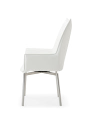 9087 Table White with 1218 swivel white chair SET - p12873