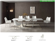 9087 Table White with 1218 swivel white chair SET - p12873