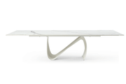 9087 Table White with 1218 swivel white chair SET - p12873