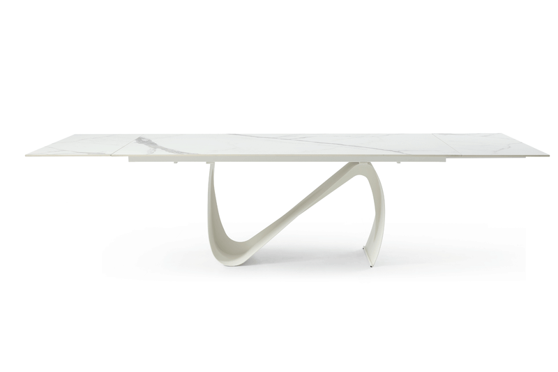 9087 Table White with 1218 swivel white chair SET - p12873
