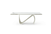 9087 Table White with 1218 swivel white chair SET - p12873