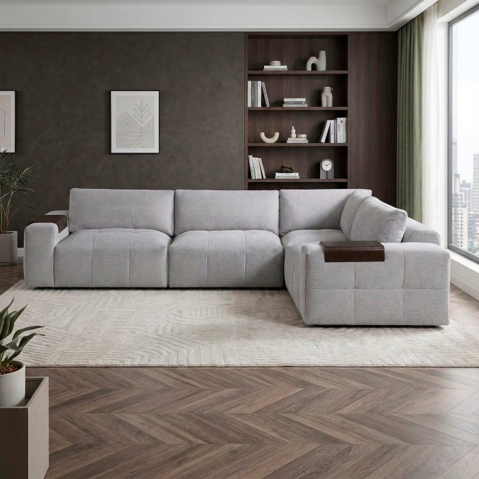 9155GY*41L1R (4)4-Piece Modular Sectional - 9155GY*41L1R