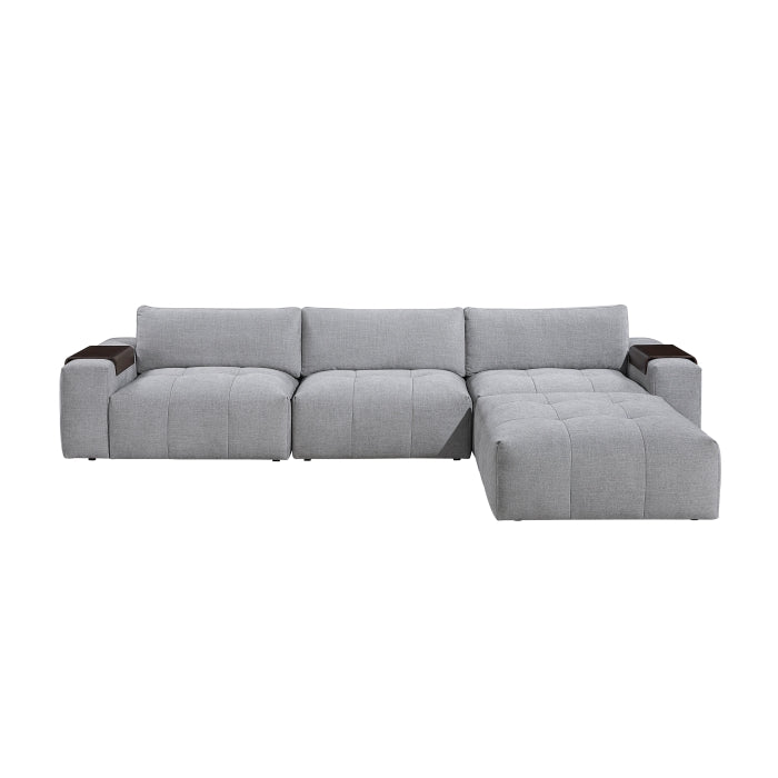 9155GY*41L1ROT (4)4-Piece Modular Sectional with Ottoman - 9155GY*41L1ROT