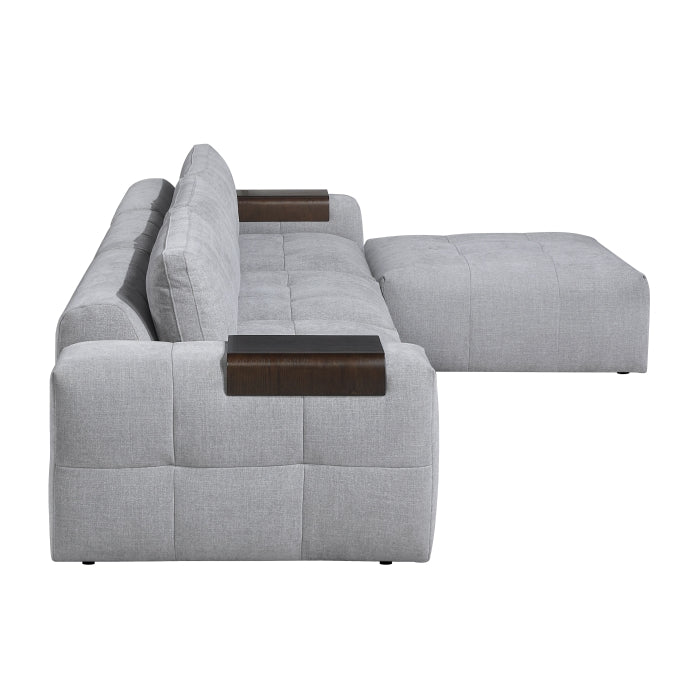 9155GY*41L1ROT (4)4-Piece Modular Sectional with Ottoman - 9155GY*41L1ROT