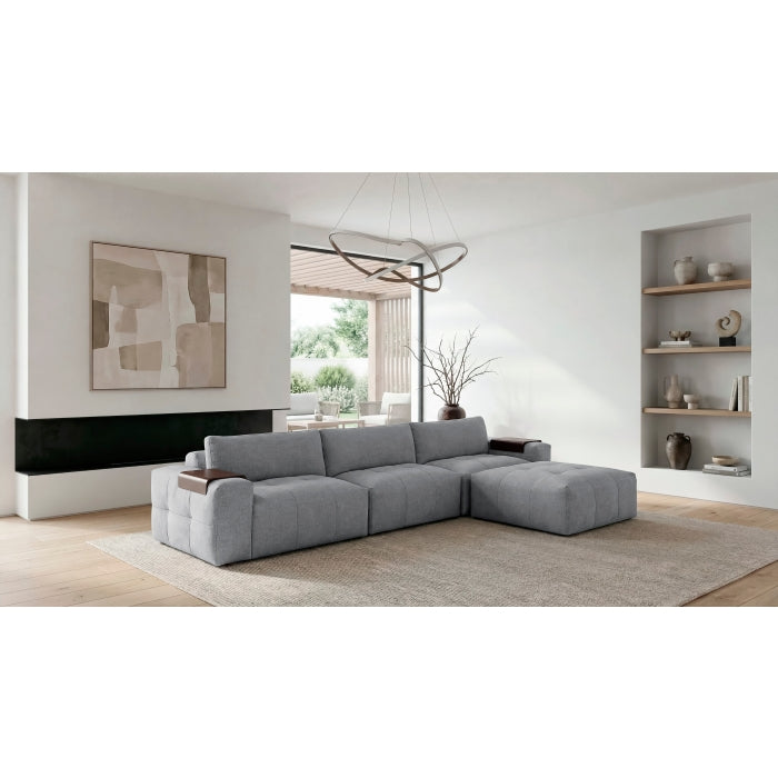 9155GY*41L1ROT (4)4-Piece Modular Sectional with Ottoman - 9155GY*41L1ROT