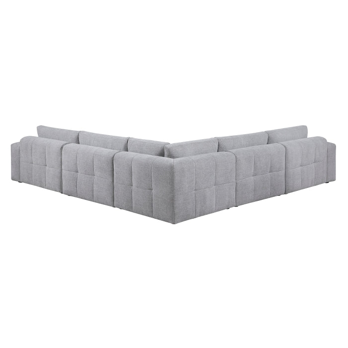 9155GY*51L1R (5)5-Piece Modular Sectional - 9155GY*51L1R