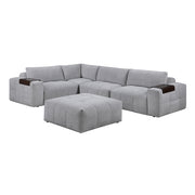 9155GY*51L1ROT (5)5-Piece Modular Sectional with Ottoman - 9155GY*51L1ROT