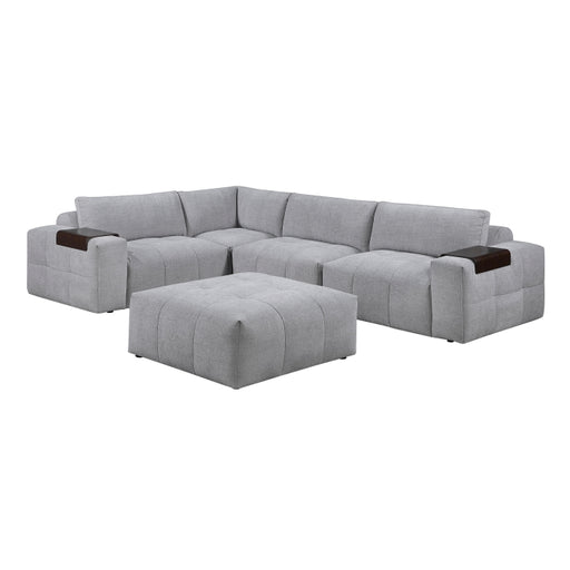 9155GY*51L1ROT (5)5-Piece Modular Sectional with Ottoman - 9155GY*51L1ROT