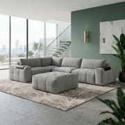 9155GY*51L1ROT (5)5-Piece Modular Sectional with Ottoman - 9155GY*51L1ROT