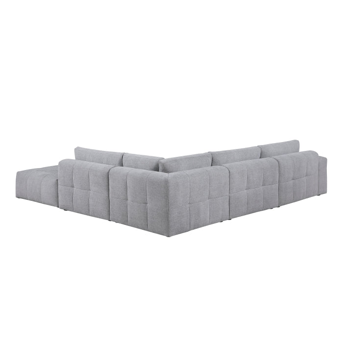 9155GY*51LOT (5)5-Piece Modular Sectional with Ottoman - 9155GY*51LOT