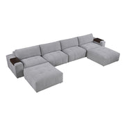 9155GY*61L1R2OT (6)6-Piece Modular Sectional with Two Ottomans - 9155GY*61L1R2OT