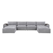 9155GY*61L1R2OT (6)6-Piece Modular Sectional with Two Ottomans - 9155GY*61L1R2OT