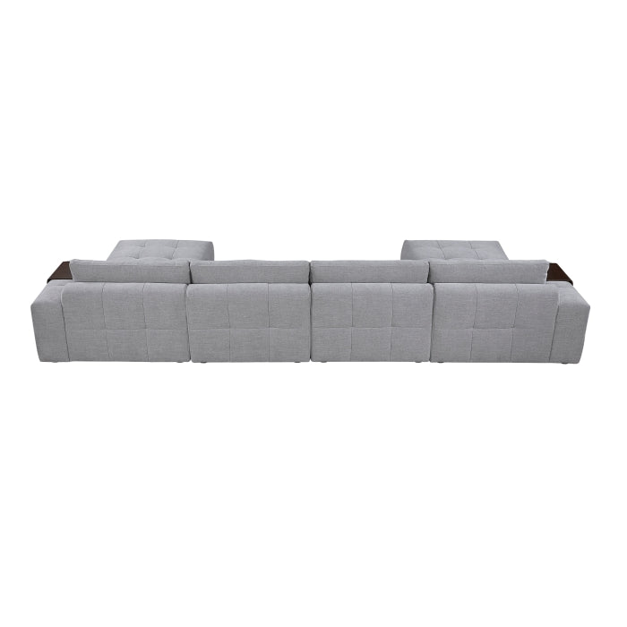 9155GY*61L1R2OT (6)6-Piece Modular Sectional with Two Ottomans - 9155GY*61L1R2OT