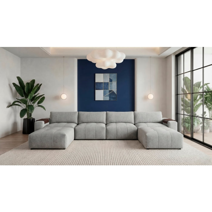 9155GY*61L1R2OT (6)6-Piece Modular Sectional with Two Ottomans - 9155GY*61L1R2OT
