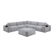 9155GY*61L1ROT (6)6-Piece Modular Sectional with Ottoman - 9155GY*61L1ROT