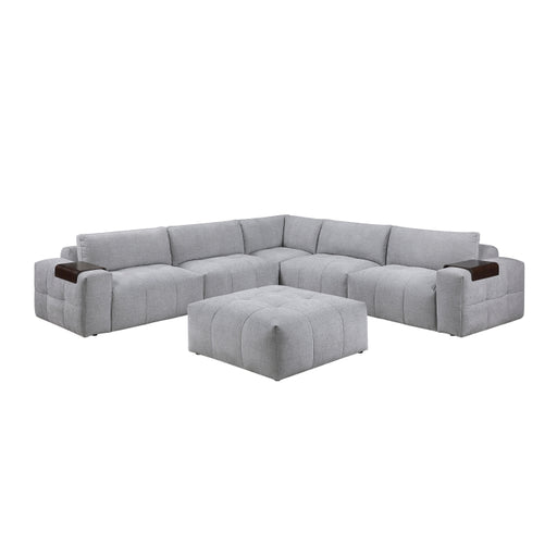 9155GY*61L1ROT (6)6-Piece Modular Sectional with Ottoman - 9155GY*61L1ROT
