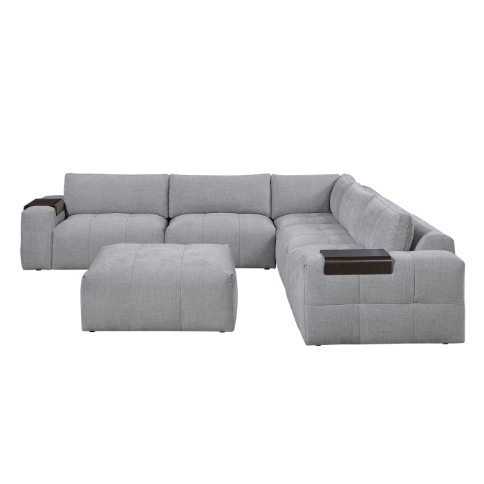 9155GY*61L1ROT (6)6-Piece Modular Sectional with Ottoman - 9155GY*61L1ROT
