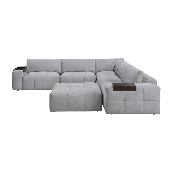 9155GY*61L1ROT (6)6-Piece Modular Sectional with Ottoman - 9155GY*61L1ROT