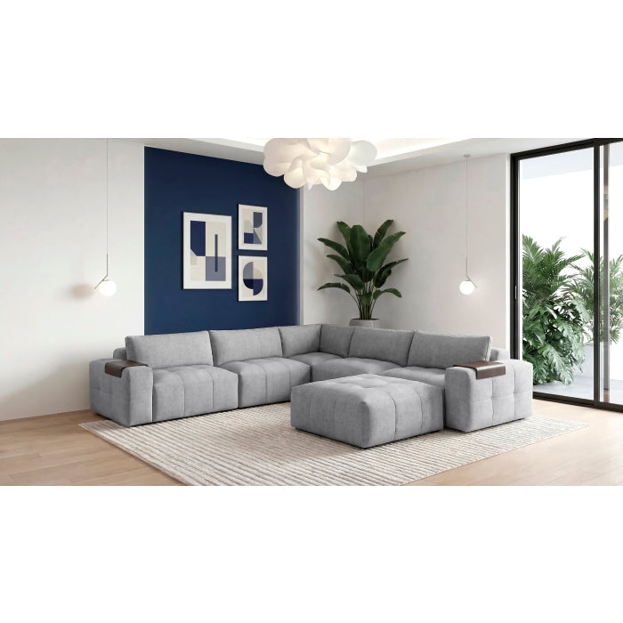 9155GY*61L1ROT (6)6-Piece Modular Sectional with Ottoman - 9155GY*61L1ROT