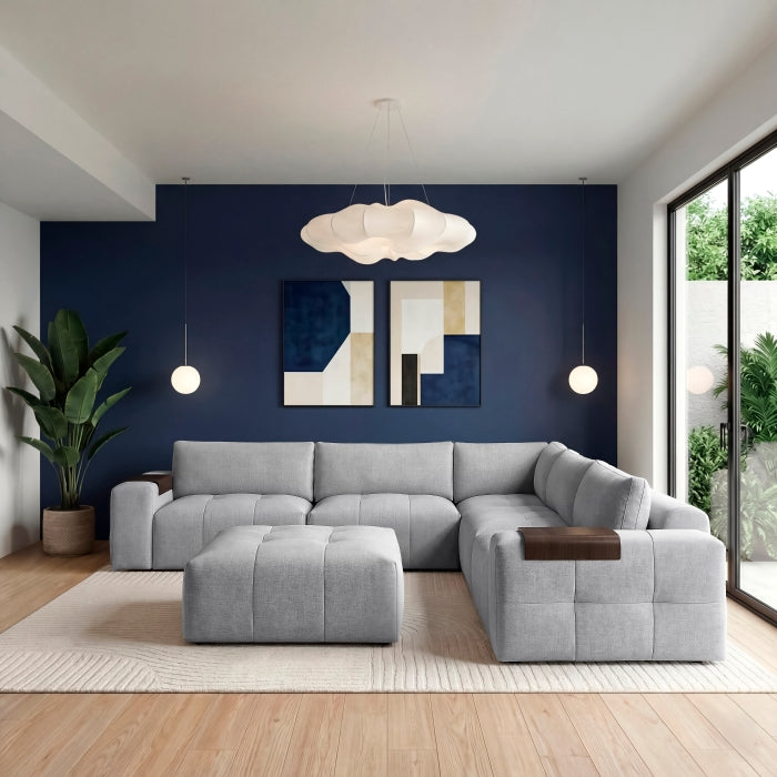 9155GY*61L1ROT (6)6-Piece Modular Sectional with Ottoman - 9155GY*61L1ROT