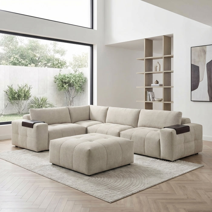 9155TP*51L1ROT (5)5-Piece Modular Sectional with Ottoman - 9155TP*51L1ROT