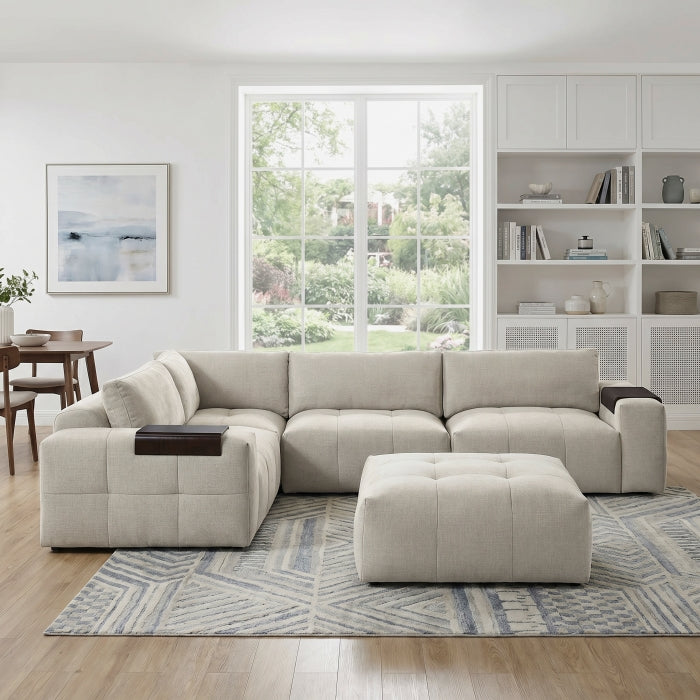 9155TP*51L1ROT (5)5-Piece Modular Sectional with Ottoman - 9155TP*51L1ROT