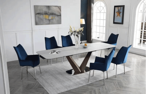 9188 Table with 1218 swivel blue chairs SET - p12718