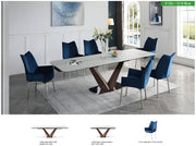 9188 Table with 1218 swivel blue chairs SET - p12718