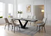9189 Table With 1239 Swivel Beige Chairs Set - Gate FurnitureDining Room Set