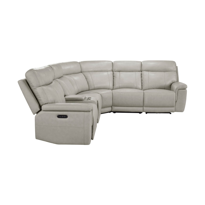 9199TPE*6LRRRPWH (6)6-Piece Modular Power Reclining Sectional with Power Headrests and Charging Ports - 9199TPE*6LRRRPWH