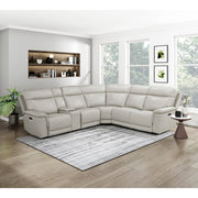 9199TPE*6LRRRPWH (6)6-Piece Modular Power Reclining Sectional with Power Headrests and Charging Ports - 9199TPE*6LRRRPWH