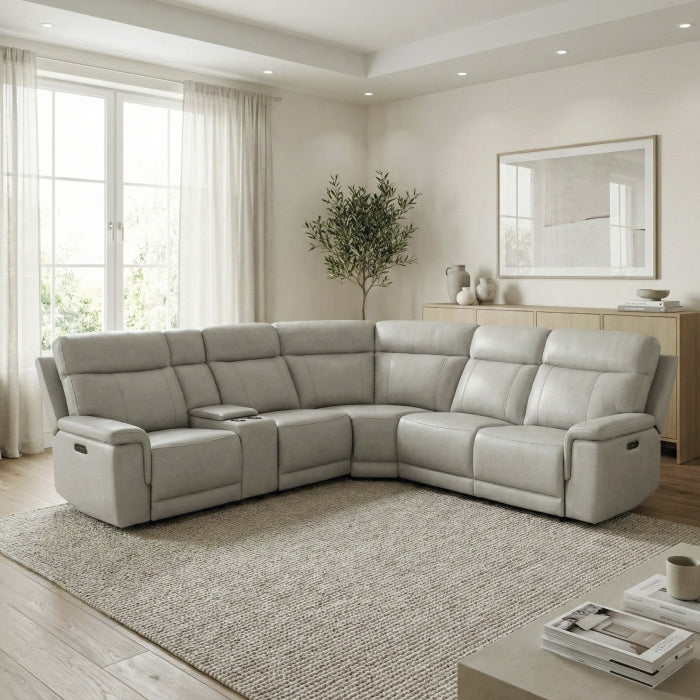 9199TPE*6LRRRPWH (6)6-Piece Modular Power Reclining Sectional with Power Headrests and Charging Ports - 9199TPE*6LRRRPWH