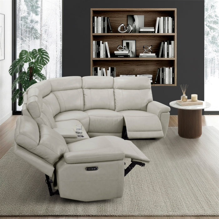 9199TPE*6LRRRPWH (6)6-Piece Modular Power Reclining Sectional with Power Headrests and Charging Ports - 9199TPE*6LRRRPWH