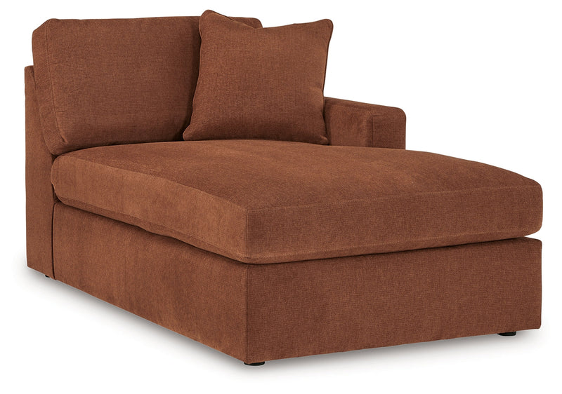 Modmax 6-Piece RAF Chaise Sectional with Ottoman and Storage Console in Spice from Ashley - Luna Furniture