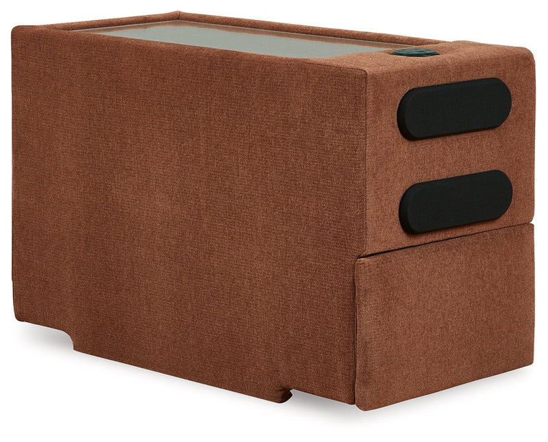 Modmax Spice 6-Piece LAF Sectional with Ottoman and Console with Audio System from Ashley - Luna Furniture