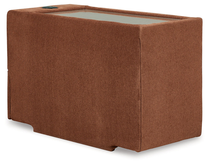 Modmax Spice 6-Piece LAF Sectional with Ottoman and Console with Audio System from Ashley - Luna Furniture