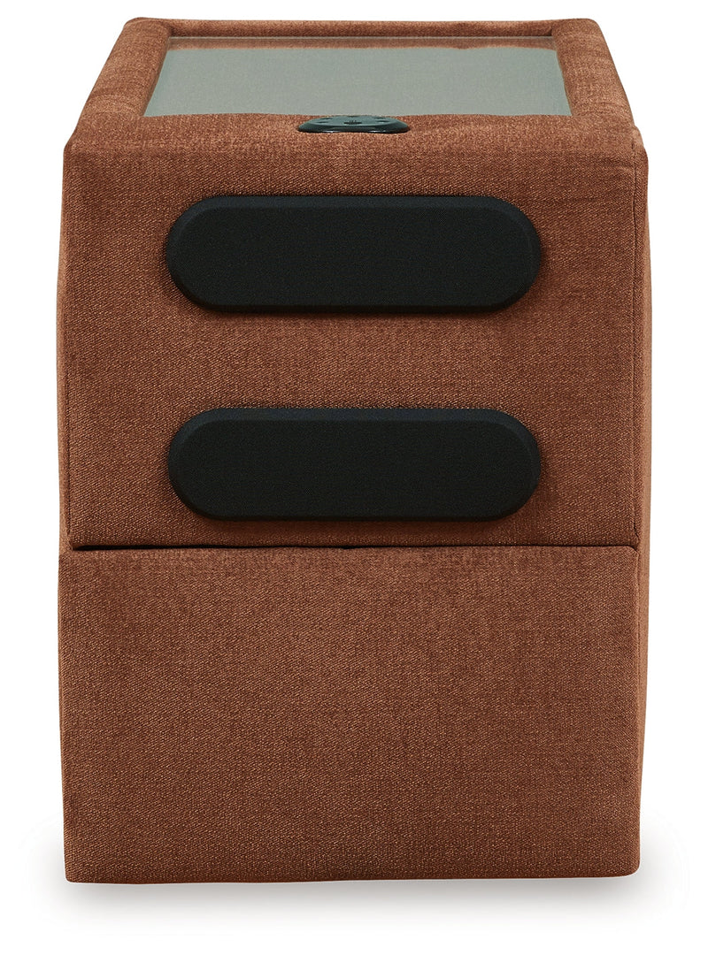 Modmax Spice 6-Piece LAF Sectional with Ottoman and Console with Audio System from Ashley - Luna Furniture