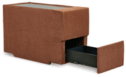 Modmax 6-Piece RAF Chaise Sectional with Ottoman and Storage Console in Spice from Ashley - Luna Furniture